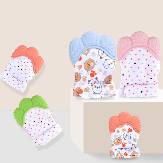Baby teether baby anti-bite silicone molar gloves children's sound toys SimplyOnlineShopping